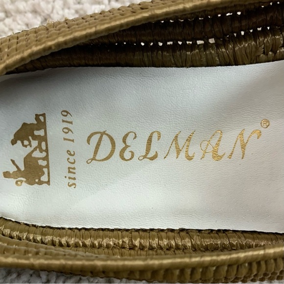 VINTAGE Men's DELMAN Olive HANDMADE Rolled WOVEN RAFFIA Slip On LOAFERS Shoes 10 - Picture 5 of 6